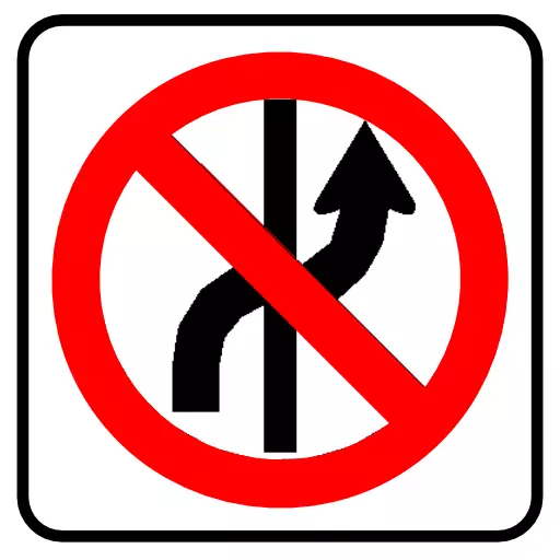 no cambio de carril (derecha)