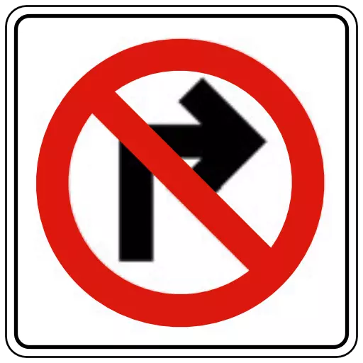 prohibida la vuelta a la derecha