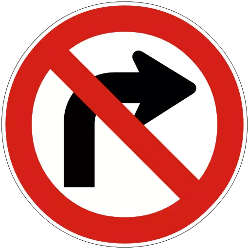no girar a la derecha