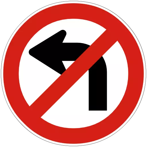 no girar a la izquierda