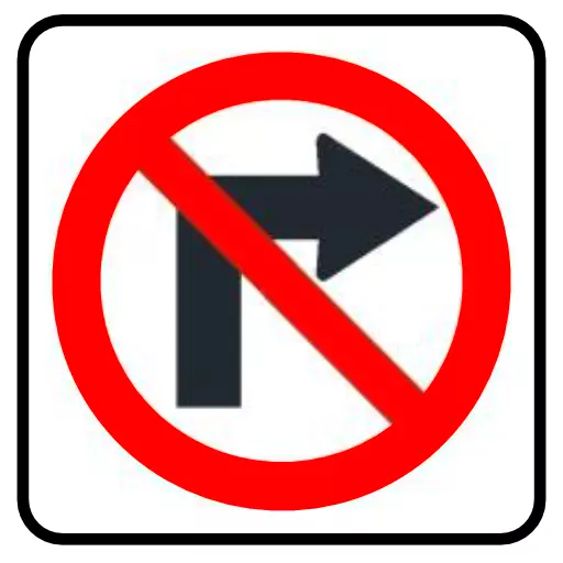 prohibido voltear a la derecha