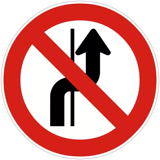 prohibición de cambiar de carril