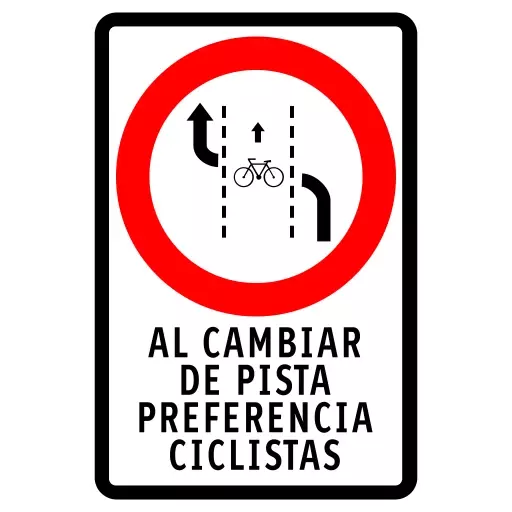 preferencia ciclistas al cambiar pistas