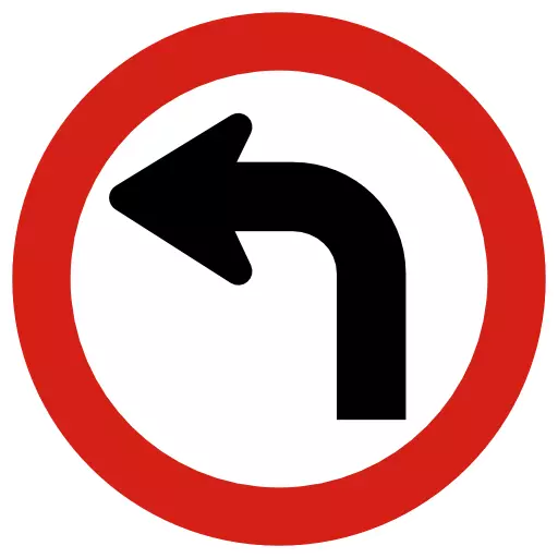 giro obligatorio a la izquierda