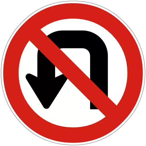 no girar en u (no retornar)